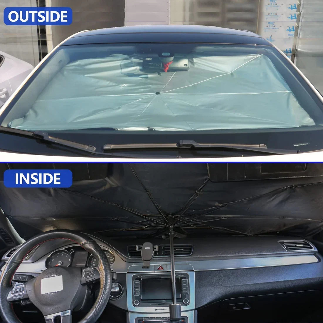 Car Sunshade Umbrella – Windshield UV Protector for Interior Cooling & Sun Protection