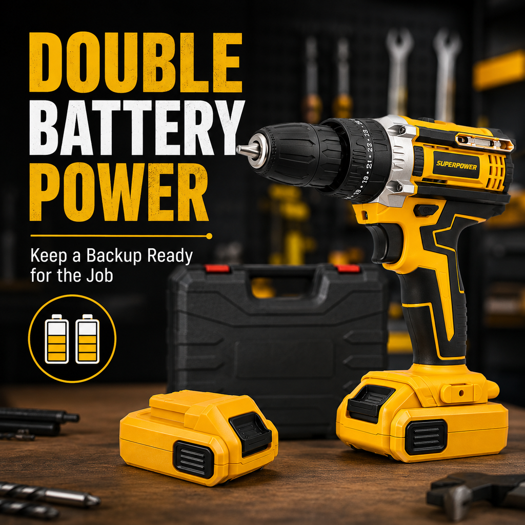 48V Cordless Drill Machine Kit 29PCS Complete Set with Double Rechargeable Batteries & Carry Case