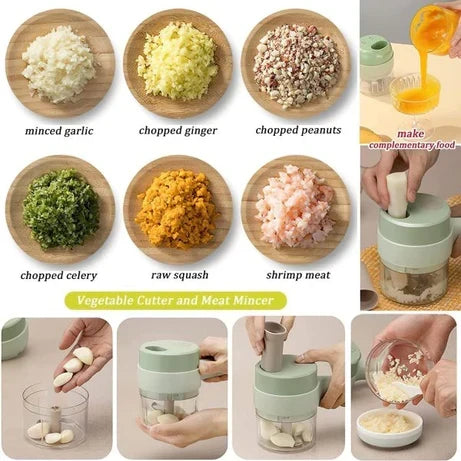 Rechargeable Handheld Electric Food Chopper – Vegetable, Onion & Meat Cutter