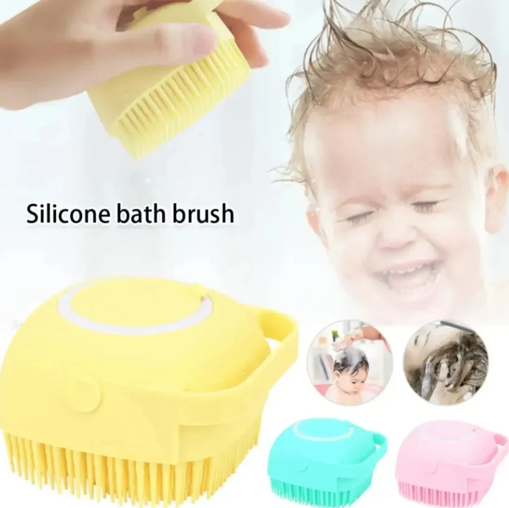 Silicone Bath Body Brush Shower Scrubber with Dispenser for Men & Women