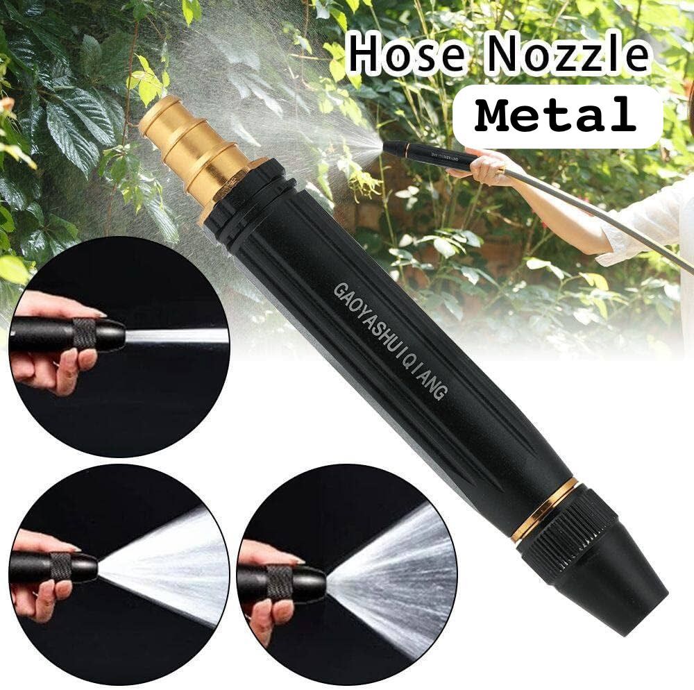 Premium Black Metal Spray Nozzle – Heavy-Duty Adjustable Water Sprayer