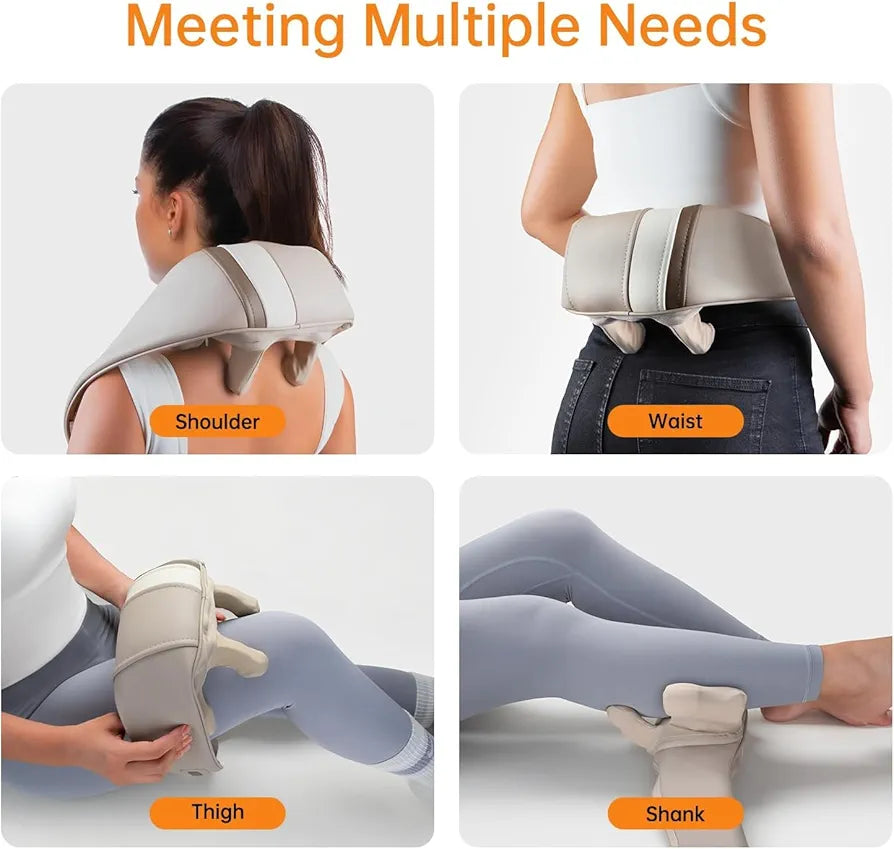 Rechargeable Electric Neck & Shoulder Massager with Heat – Deep Tissue Pain Relief
